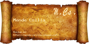 Mende Csilla névjegykártya