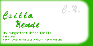 csilla mende business card